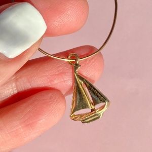 14K Yellow Gold Sailor Boat Charm